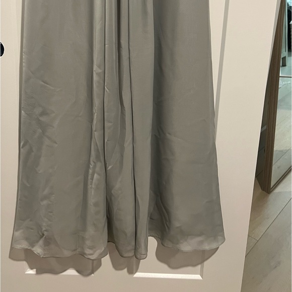 Beautiful Grey Bridesmaid Dress with Lace Shoulder Detailing - Picture 6 of 10